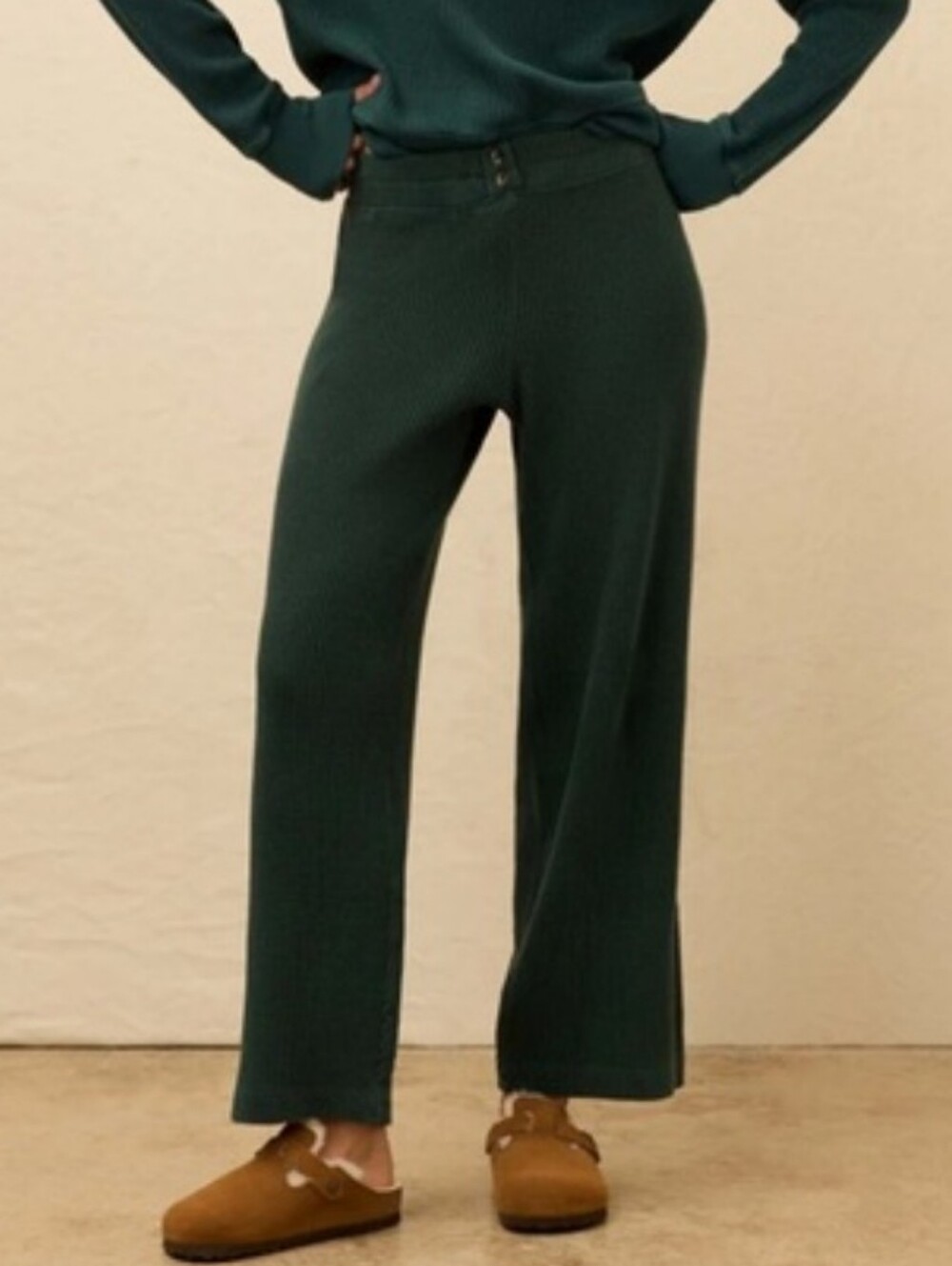 Faherty Women's Apres Waffle Knit Lounge Pants In Sea Moss Size XL NWOT